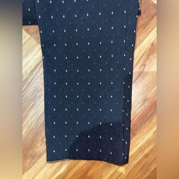 Zara Women's XS Black Tapered Jacquard Micro Dot High Waist Skinny Trousers - Picture 6 of 11